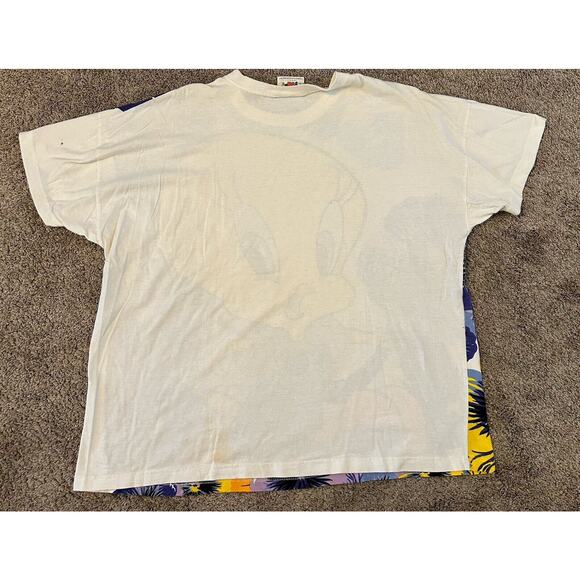 Vintage 90s Tweety Bird All Over Print T Shirt Size XL Looney Tunes Cartoon - Picture 2 of 7